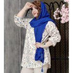 مانتو لینن جلوبسته طرحدار