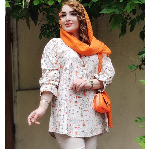 مانتو لینن جلوبسته طرحدار