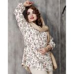 مانتو لینن جلوبسته طرحدار