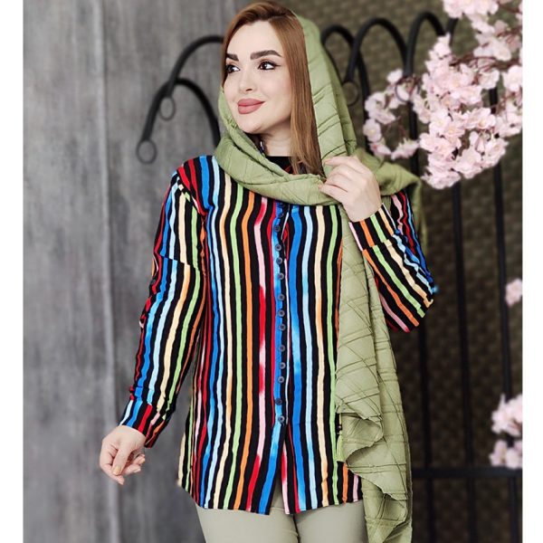 20900694-03-min شومیز نخی رنگین کمونی - مانتو پاتریس رشت