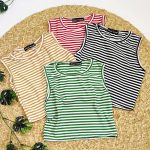 تاپ کراپ فانریپ راه راه - مانتو پاتریس رشت