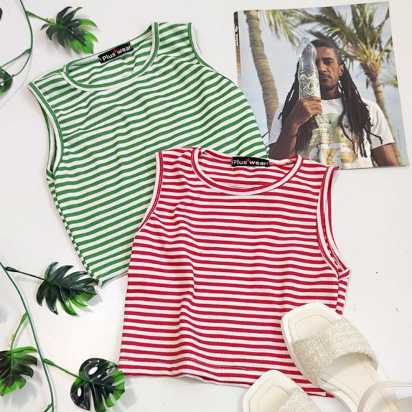 تاپ کراپ فانریپ راه راه - مانتو پاتریس رشت