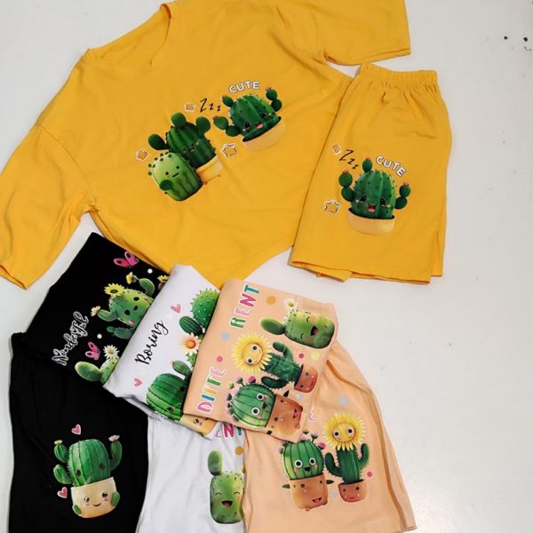 ست تیشرت شورتک کاکتوس