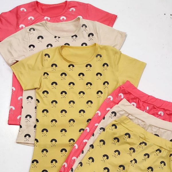 ست تیشرت شلوارک رنگین کمون - مانتو پاتریس رشت