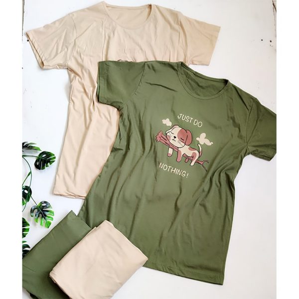 تیشرت لانگ وشلوارک بلند 32100426 - Image 4