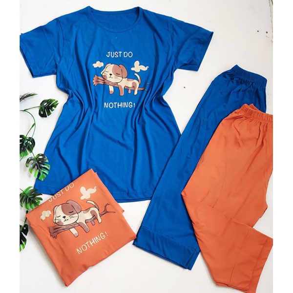 تیشرت لانگ وشلوارک بلند 32100426 - Image 2