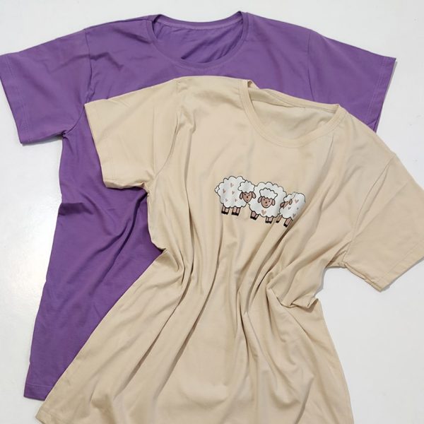 تیشرت قواره دار چاپ گوسفند