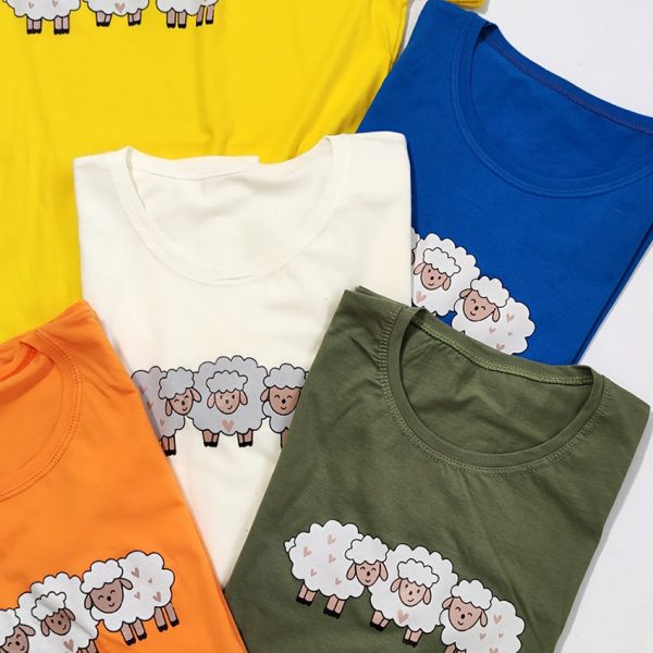 تیشرت قواره دار چاپ گوسفند