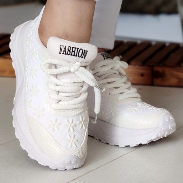 کتونی گل برجسته سفید - مانتو پاتریس رشت