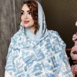 شال پلیسه آبی - مانتو پاتریس رشت