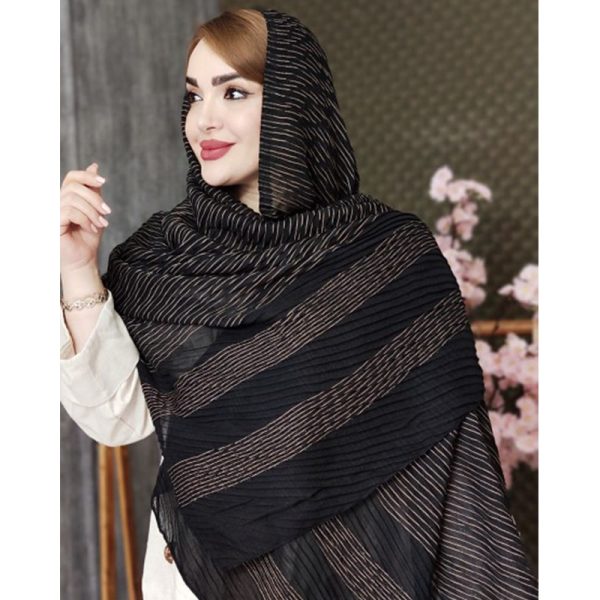 34800107-min شال مشکی کرم 34800107 - Image 1