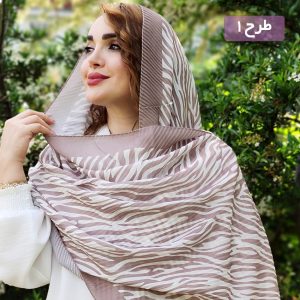 شال پلیسه کرم طرحدار - مانتو پاتریس رشت