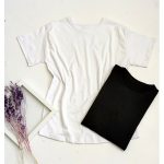 تیشرت ساده سفید مشکی 35000258 - Image 2