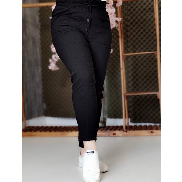 شلوار مام فیت بنگال جلو جیب مشکی