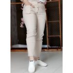 شلوار مام فیت بنگال جلو جیب کرم