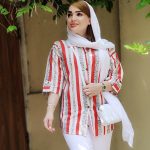 مانتو آستین 3 ربع راه راه - مانتو پاتریس رشت