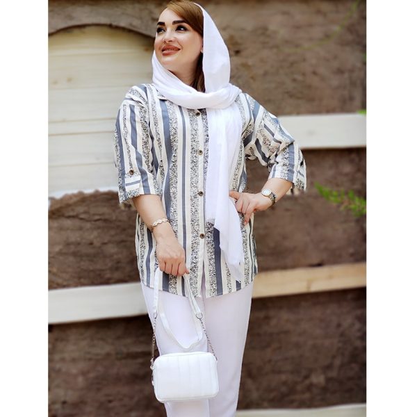 مانتو آستین 3 ربع راه راه - مانتو پاتریس رشت