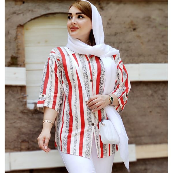 مانتو آستین 3 ربع راه راه - مانتو پاتریس رشت