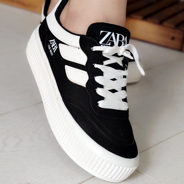 کتونی زارا سفید مشکی - مانتو پاتریس رشت