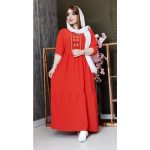 پیراهن ابروبادی بلند گلدوزی