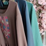 پیراهن ابروبادی بلند گلدوزی - مانتو پاتریس رشت