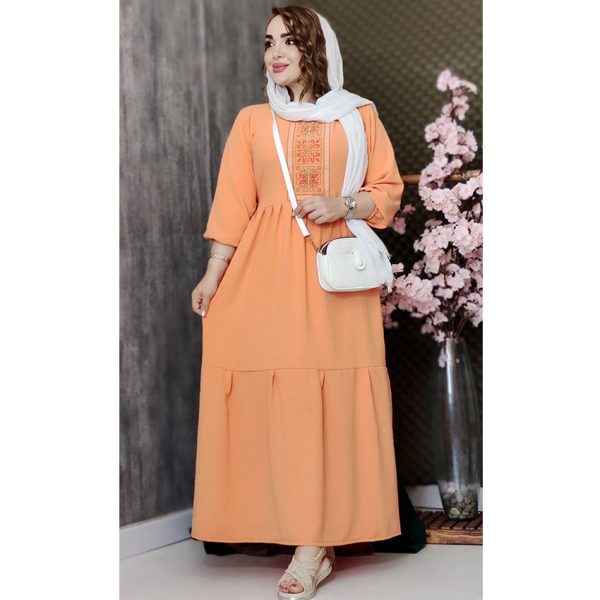 پیراهن ابروبادی بلند گلدوزی - مانتو پاتریس رشت