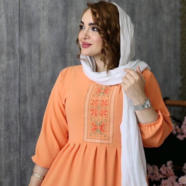 پیراهن ابروبادی بلند گلدوزی - مانتو پاتریس رشت