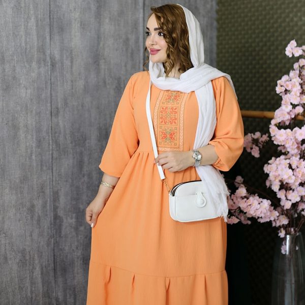 پیراهن ابروبادی بلند گلدوزی - مانتو پاتریس رشت