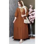 پیراهن ابروبادی بلند گلدوزی - مانتو پاتریس رشت