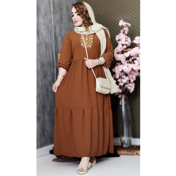 پیراهن ابروبادی بلند گلدوزی - مانتو پاتریس رشت