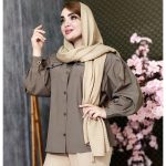مانتو داکرون آستین پفی دو جیب
