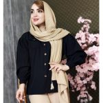 مانتو داکرون آستین پفی دو جیب