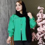مانتو داکرون آستین پفی دو جیب