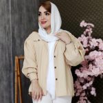 مانتو داکرون آستین پفی دو جیب