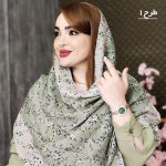 شال طرحدار سبز پلیسه - مانتو پاتریس رشت