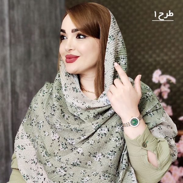 شال طرحدار سبز پلیسه - مانتو پاتریس رشت