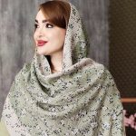 شال طرحدار سبز پلیسه - مانتو پاتریس رشت