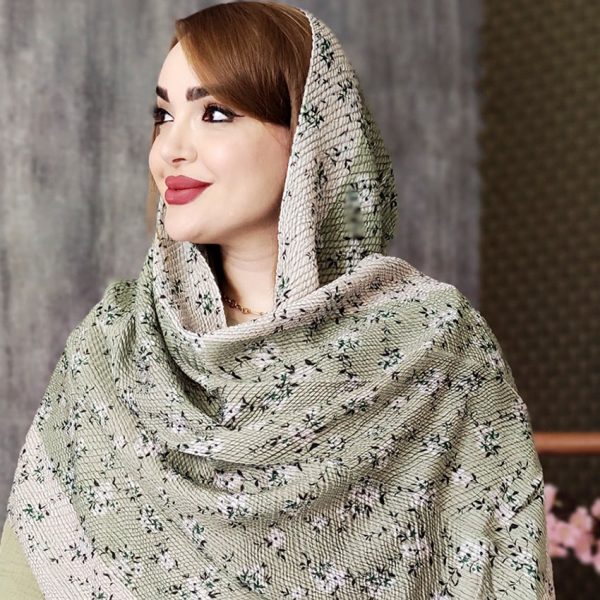 شال طرحدار سبز پلیسه - مانتو پاتریس رشت