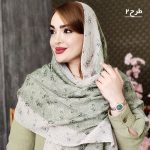 شال طرحدار سبز پلیسه - مانتو پاتریس رشت