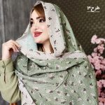 شال طرحدار سبز پلیسه - مانتو پاتریس رشت