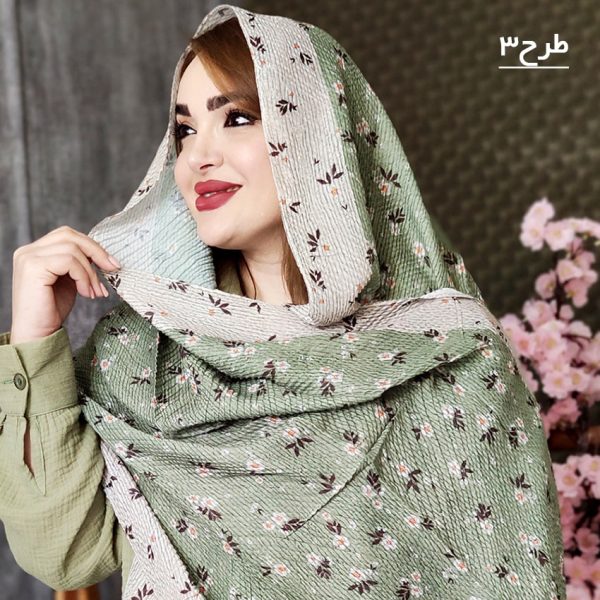 شال طرحدار سبز پلیسه - مانتو پاتریس رشت