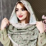 شال طرحدار سبز پلیسه - مانتو پاتریس رشت