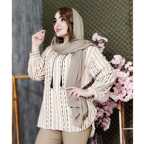 شومیز طرحدار خطی رنگی 392009 - Image 7