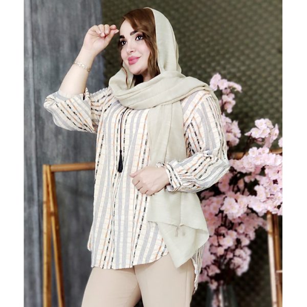 شومیز طرحدار خطی رنگی 392009 - Image 6