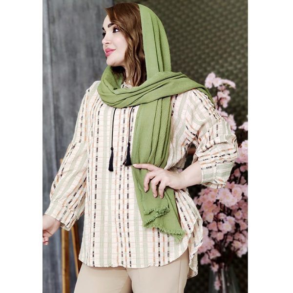 شومیز طرحدار خطی رنگی 392009 - Image 3