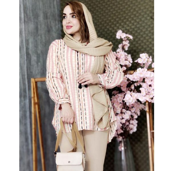 شومیز طرحدار خطی رنگی 392009 - Image 2