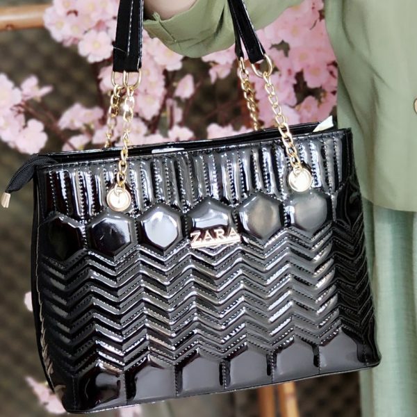 کیف ورنی زنجیر طلایی - مانتو پاتریس رشت