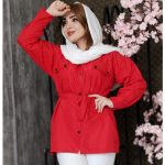 مانتو کمربندی دکمه پرسی