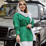 مانتو کمربندی دکمه پرسی