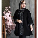 مانتو شانتون نگینی مشکی